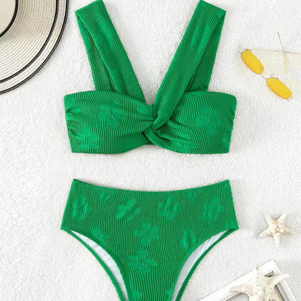 Women's Wave Cloth Split Bikini Swimsuit