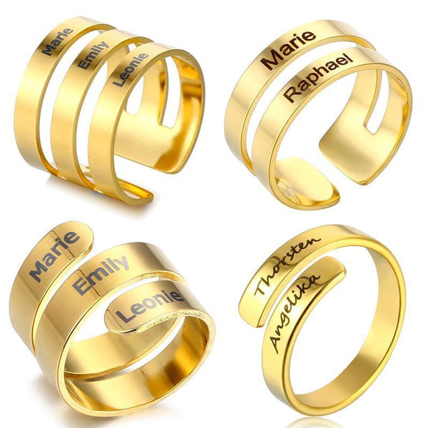 European And American Personality Titanium Steel Ring Smooth Surface Can Be Engraved English Name