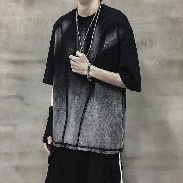 Dark water washing process short sleeve