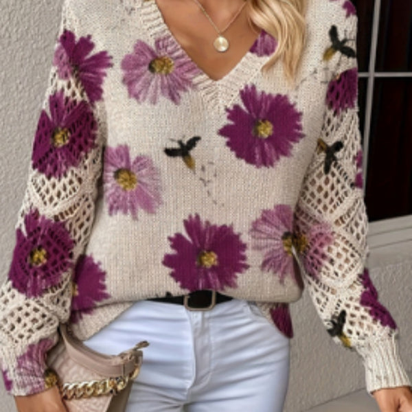 Printed Casual Cape Coat Cardigan Sweater