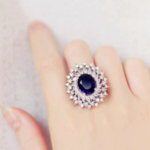 Women's Personalized Fashionable And Versatile Sapphire Ring