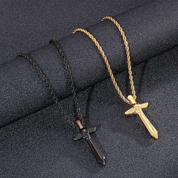Fashion Domineering Skull Sword Men's Titanium Steel Pendant